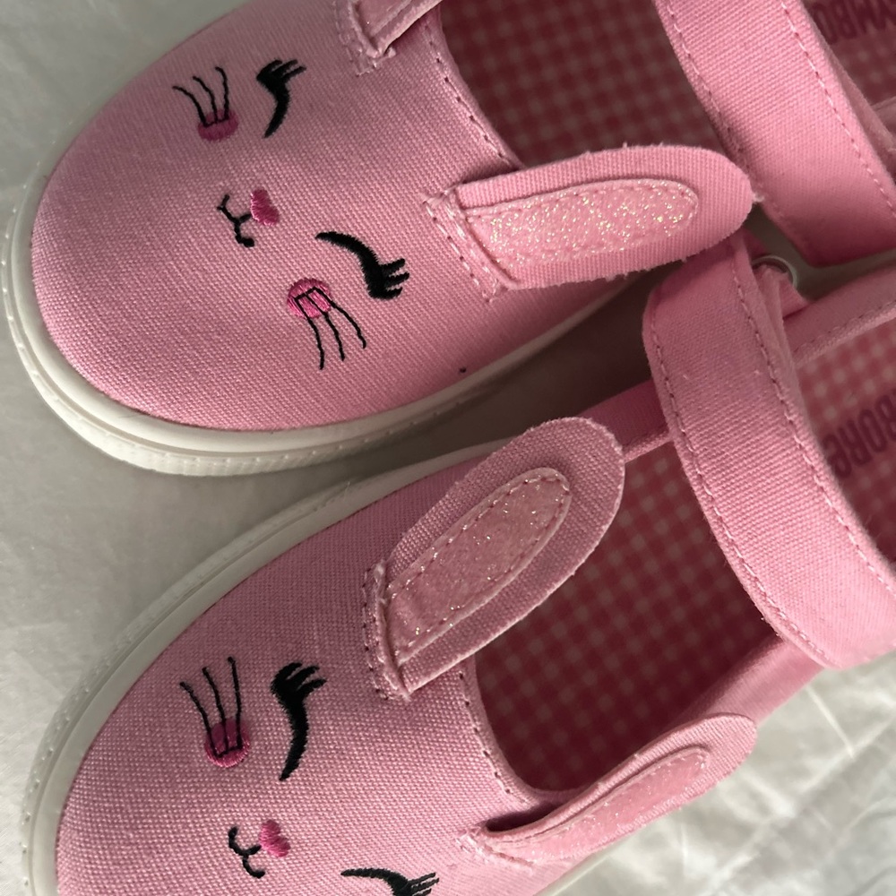 Gymboree Pink Bunny Face Kids Slippers